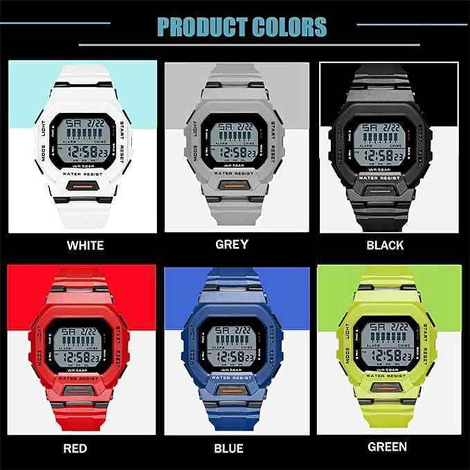 Sportz Digital Sports Watch for Kids - Waterproof LED Kids Digital Sports Watch in Lime Green with Durable Silicone Strap for Active Play