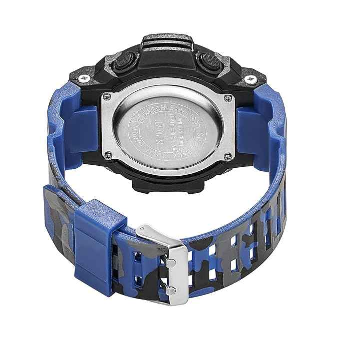 Digital Sports Watch for Men - Rugged Outdoor Multi-Function with Countdown Timer, Alarm & WR30 Water Resistance (Blue) | SKU-W16
