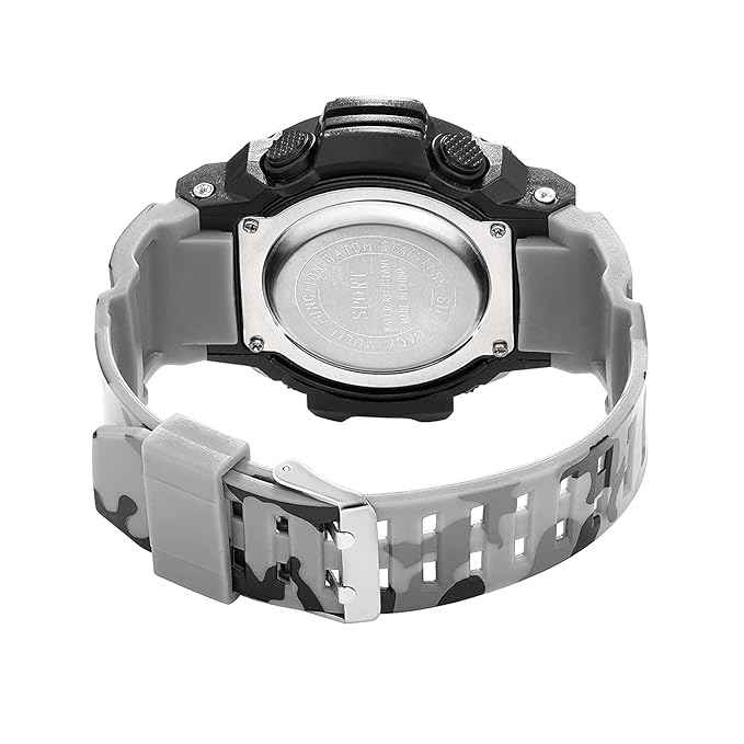 Digital Sports Watch for Men – Rugged Multi-Function Outdoor Timer, Alarm & WR30 Water Resistant (Grey) | SKU-W17