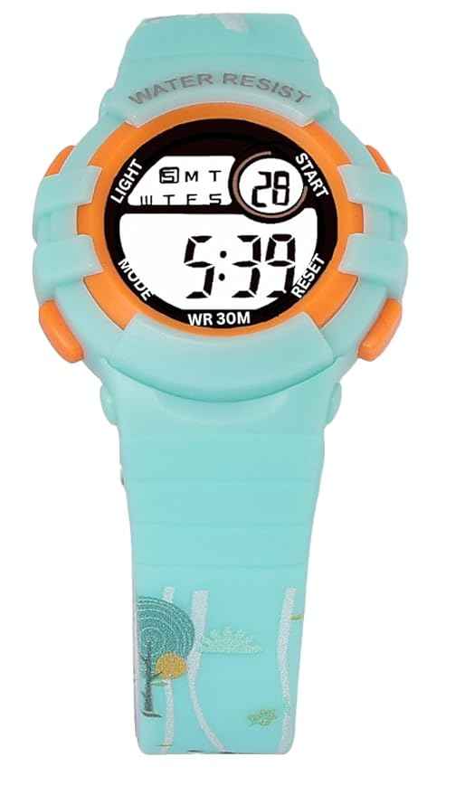 Printed Strap Kids Digital Watch Waterproof with Alarm, Night Light – Ideal for Boys & Girls (Ages 5-14)