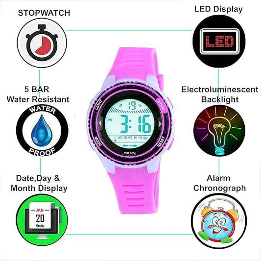 Digital Sports Watch for Kids | Dual Display Waterproof Boys & Girls Watch with Super Velocity Dial and Alarm Function