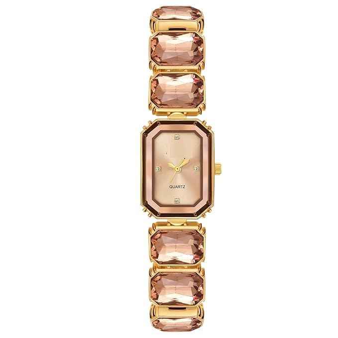 Luxury Women’s Watch | Crystal Bracelet Gold Octagon Dial | Elegant Dress Watch for Girls & Ladies Gift