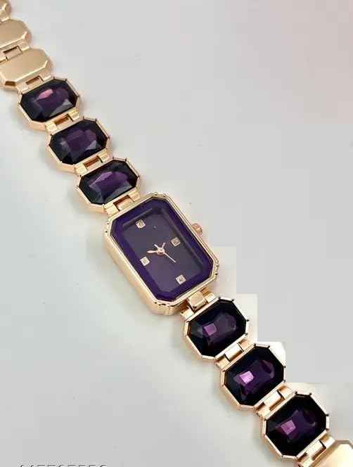 Luxury Women's Analog Watch with Crystal Bracelet and Gold Octagon Dial - Elegant Dress Watch for Girls & Ladies Gift