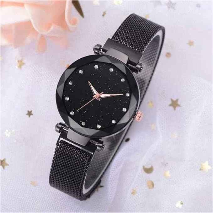 Analog Girl's Watch with Black Dial & Strap | Premium Stylish Timepiece for Girls & Women