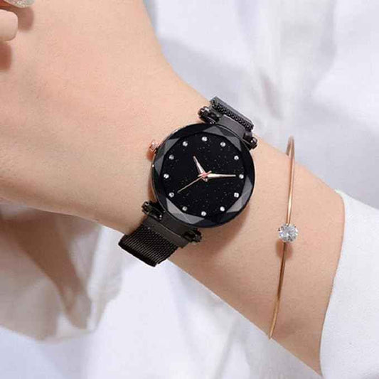 Analog Girl's Watch with Black Dial & Strap | Premium Stylish Timepiece for Girls & Women