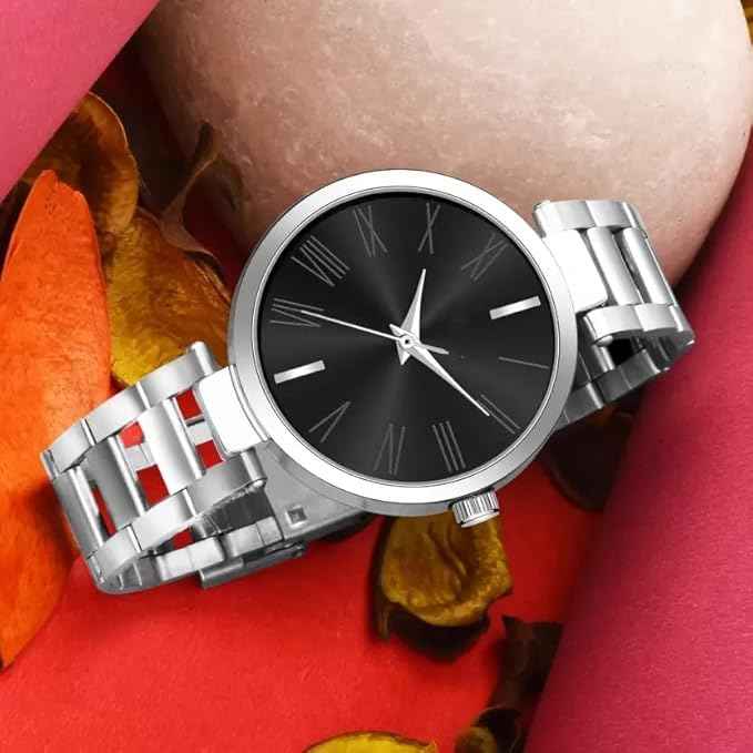 Women’s Fashion Analog Watch – Silver Bracelet & Round Quartz Dial | Perfect for Casual & Daily Wear