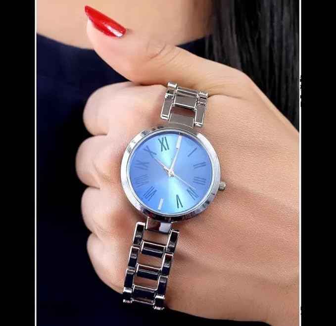 Women's Fashion Analog Watch - Stylish Silver Bracelet & Round Quartz Dial for Casual and Daily Wear
