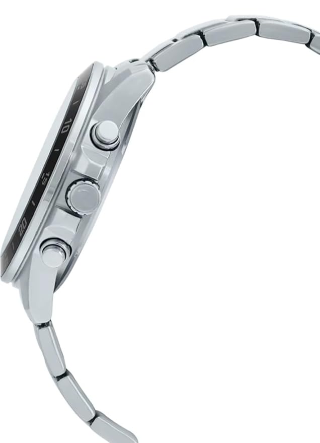 Men’s Luxury Chronograph Watch | Two-Tone Silver & Gold | Black Dial with Date Display | Elegant Stainless Steel Wristwatch