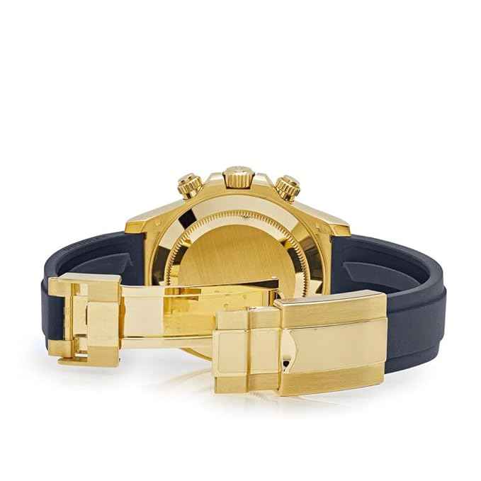 Luxury Men's Chronograph Watch with Gold Case Diamond Bezel and Skeleton Tiger Dial on Black Silicone Strap - Stylish Unisex Gift