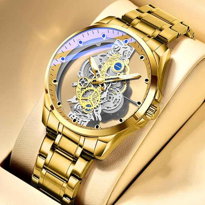 Luxury Men’s Skeleton Watch | Stainless Steel Waterproof Design | SKU-W22