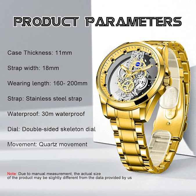 Luxury Men’s Skeleton Watch | Stainless Steel Waterproof Design | SKU-W22