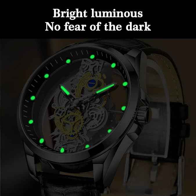 Luxury Men’s Skeleton Watch - Two-Tone Waterproof Stainless Steel Design | SKU-W24