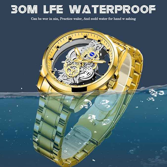 Luxury Men’s Skeleton Watch | Stainless Steel Waterproof Design | SKU-W22