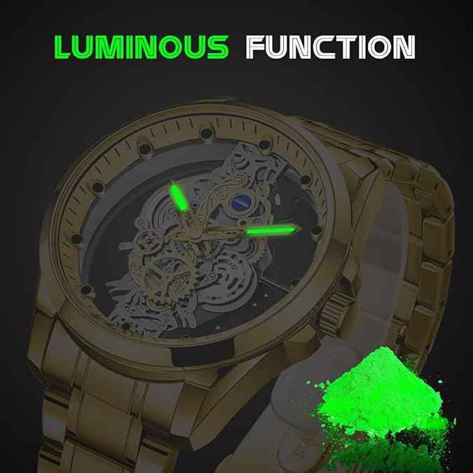 Luxury Men’s Skeleton Watch | Stainless Steel Waterproof Design | SKU-W22