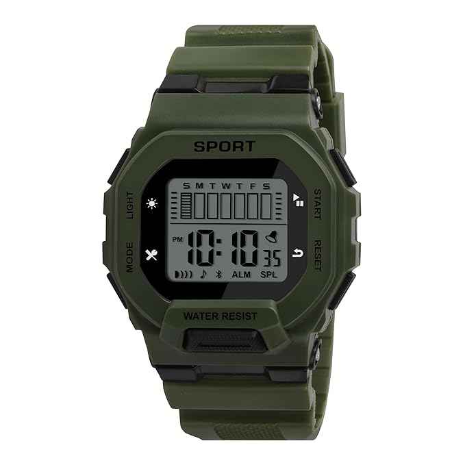 Sportz Digital Sports Watch for Kids | Waterproof LED Silicone Strap Watch for Boys & Girls | Durable & Comfortable Kids Wristwatch (Green) | SKU-W28