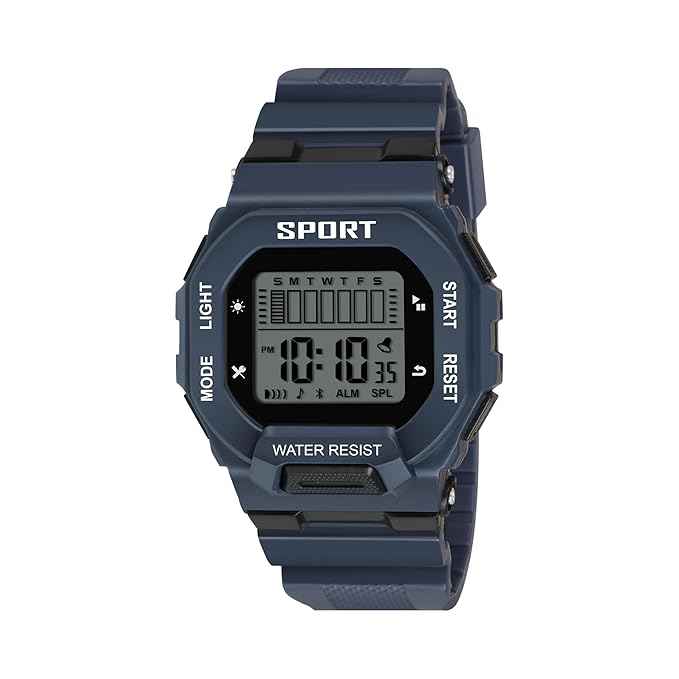 Sportz Digital Silicone Strap Kids Digital Sports Watch - Waterproof LED Wristwatch for Boys & Girls (Blue) | SKU-W27