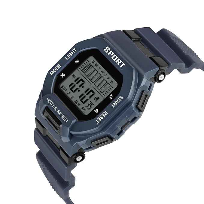 Sportz Digital Silicone Strap Kids Digital Sports Watch - Waterproof LED Wristwatch for Boys & Girls (Blue) | SKU-W27