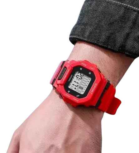 Sportz Digital Sports Watch for Kids - Waterproof Kids Digital Sports Watch with Silicone Strap for Boys & Girls in Red (SKU-W30)