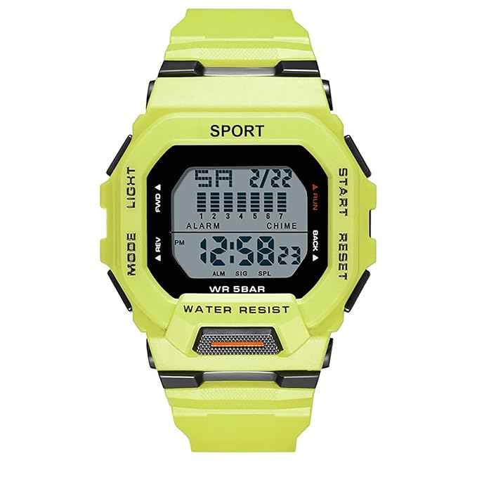 Sportz Digital Sports Watch for Kids - Waterproof LED Kids Digital Sports Watch in Lime Green with Durable Silicone Strap for Active Play