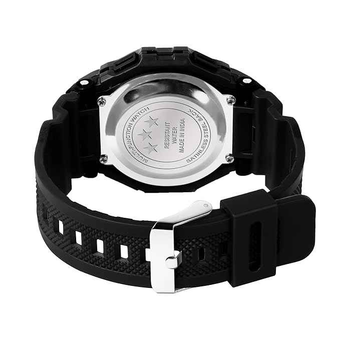 Sportz Digital Silicone Strap Watch for Kids - Waterproof LED Sports Wristwatch for Boys & Girls (Black) | SKU-W26