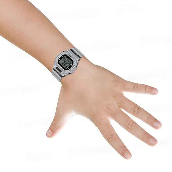 Sportz Digital Silicone Strap Watch for Kids - Stylish Waterproof LED Sports Digital Watch for Kids (Grey) | Durable and Comfortable Kids Digital Wristwatch (SKU-W29)
