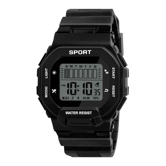 Sportz Digital Silicone Strap Watch for Kids - Waterproof LED Sports Wristwatch for Boys & Girls (Black) | SKU-W26