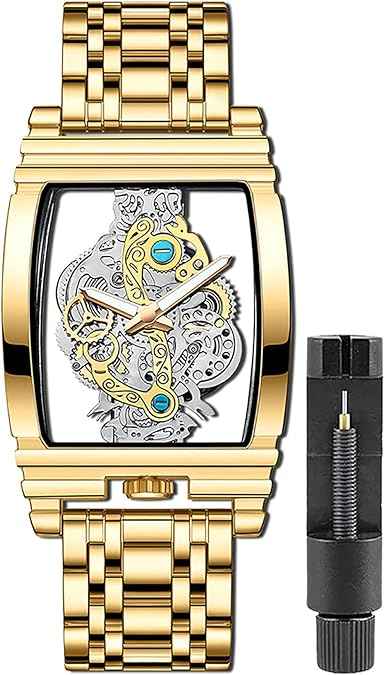 Double-Sided Analog Watch for Men - Transparent Stainless Steel Quartz Waterproof Design | SKU-W19