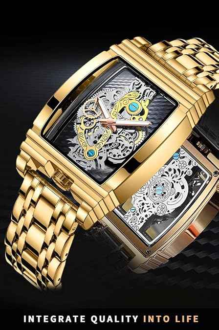 Double-Sided Analog Watch for Men - Transparent Stainless Steel Quartz Waterproof Design | SKU-W19