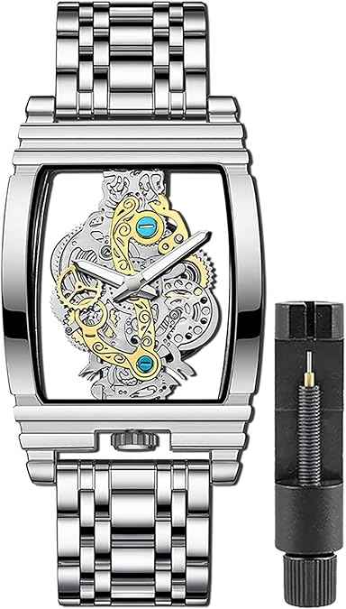 Double-Sided Transparent Analog Watch for Men - Waterproof Stainless Steel Quartz Design | SKU-W20