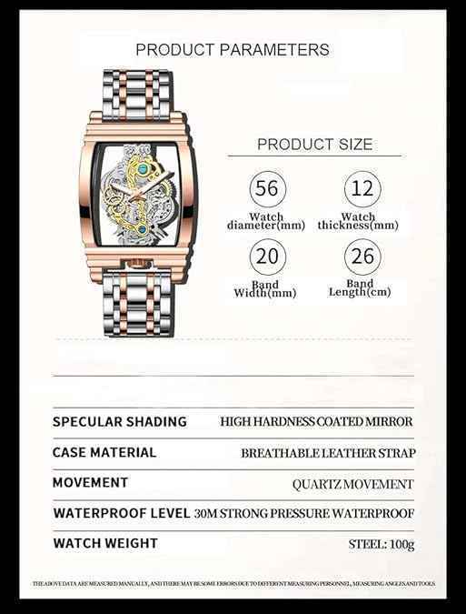 Double-Sided Heart Analog Watch for Men - Waterproof Stainless Steel Quartz, SKU-W21